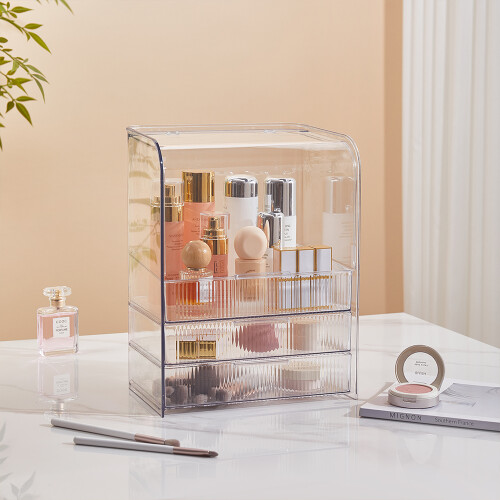 Living And Home (Transparent) 3-Tier Transparent Cosmetics Storage Organizer 2