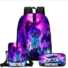 (A) Fortnite Game School Bag Backpack Lunch Bag Pencil Case 3PCS
