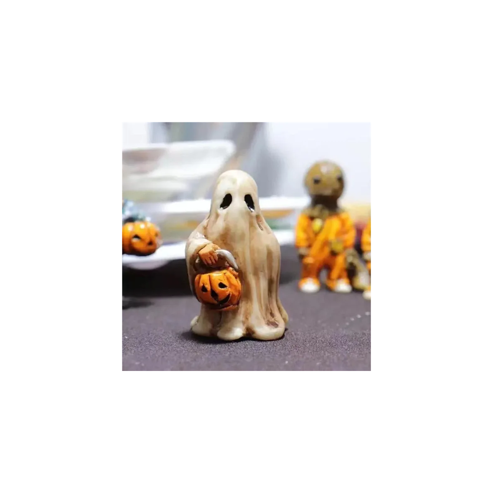 Halloween Ornament Room Scary Ghost Pumpkin Statue Resin Decoration