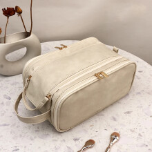 (Beige) Travel Bags Men Women Cosmetic Bag Waterproof Makeup Bags Organizer Large Capacity Cosmetics Toiletry Bag Washbag Organizadores