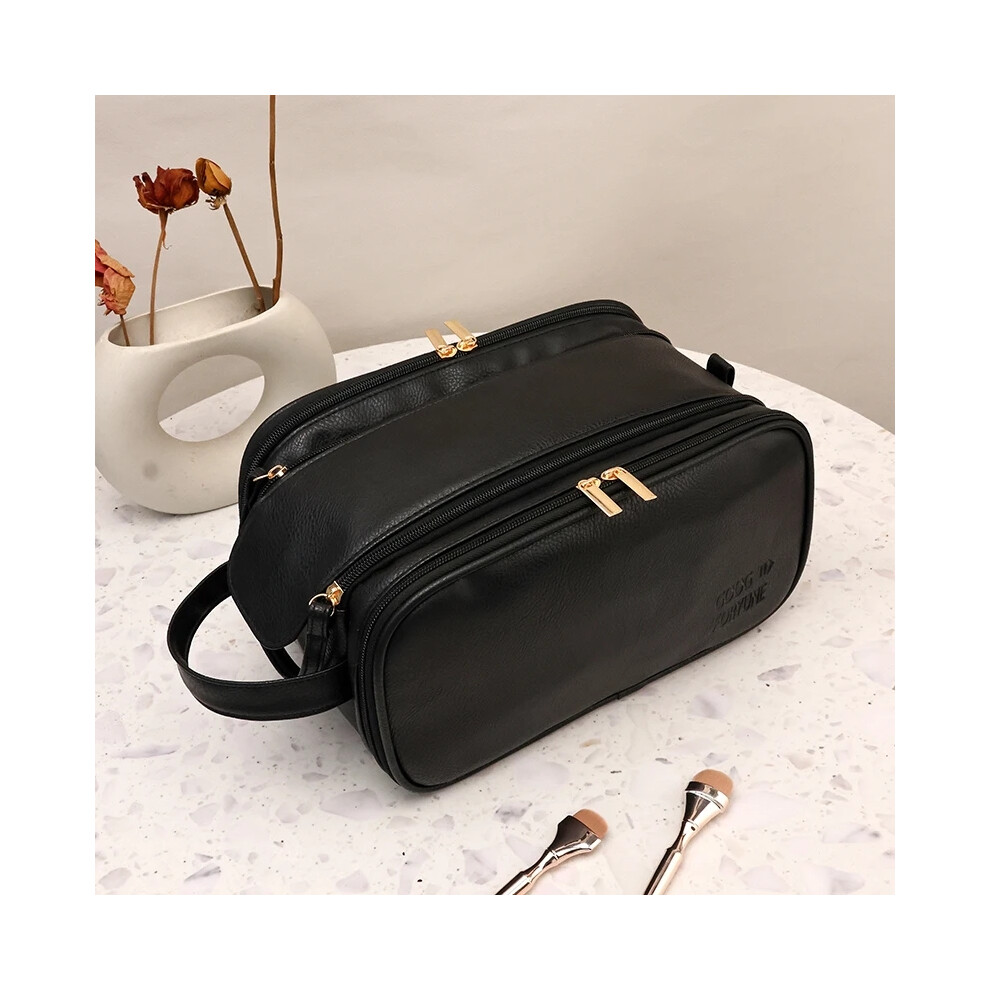 Black (Black) Travel Bags Men Women Cosmetic Bag Waterproof Makeup Bags Organizer Large Capacity Cosmetics Toiletry Bag Washbag Organizadores