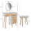 ELECWISH LED Lighted Dressing Table Stool Set 2 Drawer Desk with Side Cabiniet 8