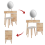 ELECWISH LED Lighted Dressing Table Stool Set 2 Drawer Desk with Side Cabiniet 7