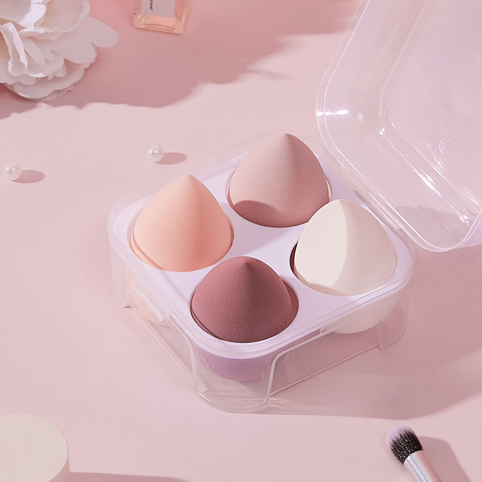 4Pcs Pink Makeup Sponge for Dry and Wet Dual-use Makeup Eggs