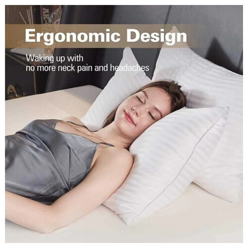 Pillows Striped Luxury Soft Jumbo Neck Back Support Bed Pillow 6-Pack 2