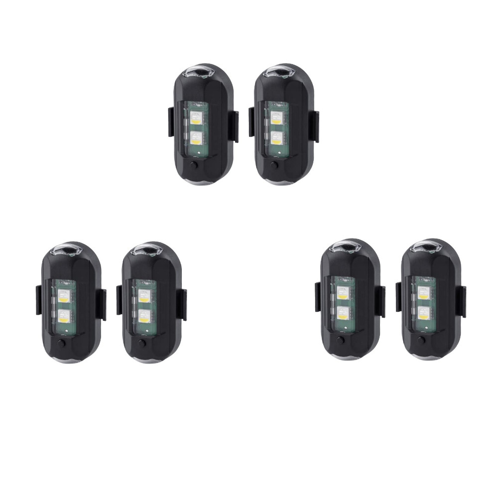 Chronus 6Pcs Led Aircraft Strobe S Chronus Rechargeable Mini Anti Collision (Black) Light/Black 6976919911925