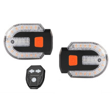 Sinal de Mudança de Direção de Bicicleta de 2 Unidades com Alarme Controlo Remoto de Carregamento Usb Luz Traseira de Bicicleta