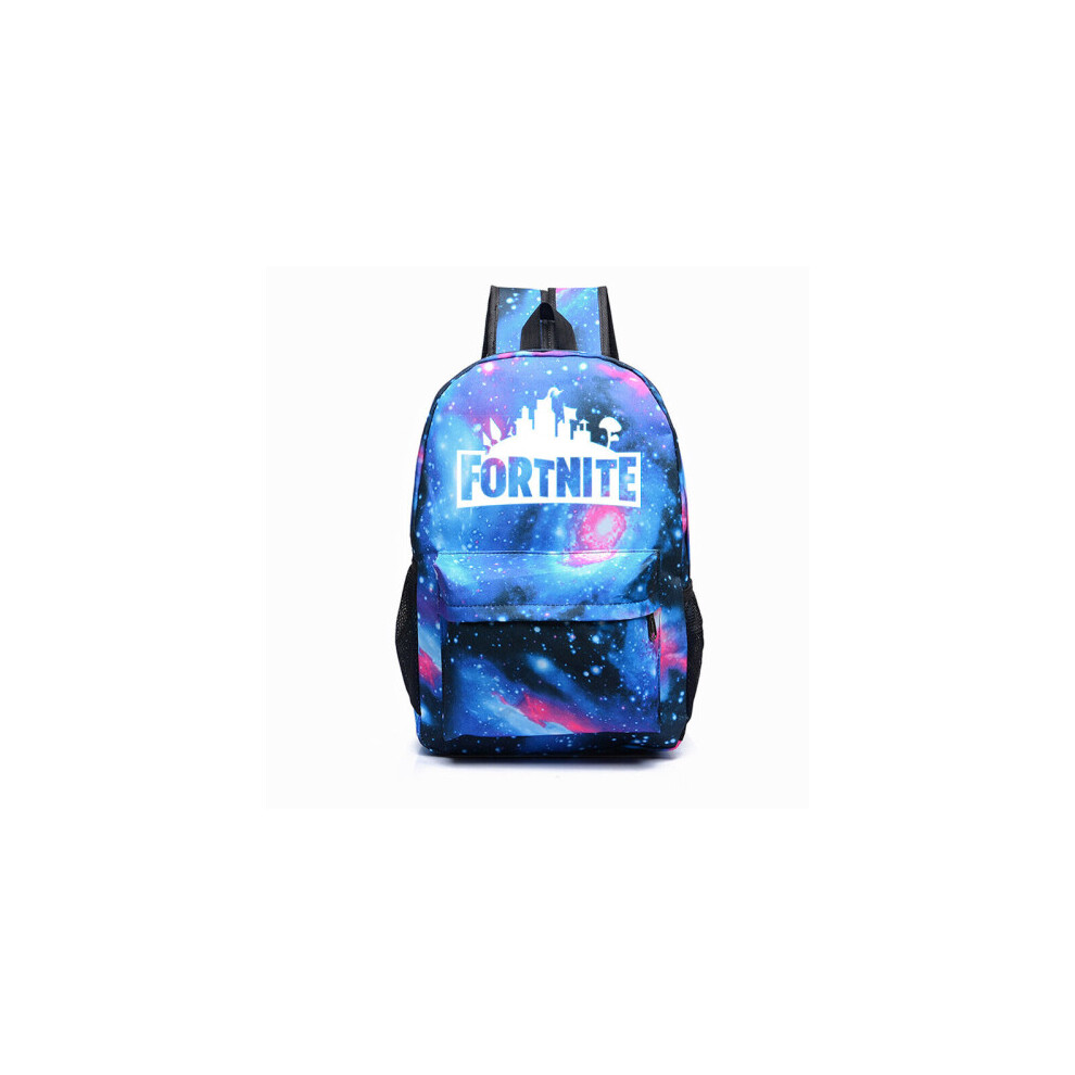 Fortnite Galaxy Shoulder Backpack Boy Girl GLOW IN DARK School Bag Rucksack