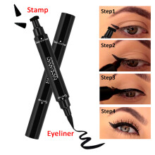 Black 2 in 1 Double Ended Eyeliner Pen Waterproof Liquid Eye Makeup