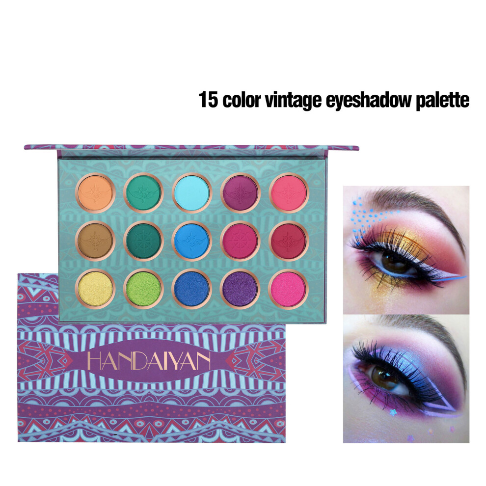 Multicoloured 15 Colors Matte Glitter Eyeshadow Palette Waterproof Lasting Makeup