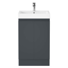 490mm Bathroom Vanity Unit & Basin Sink Freestanding Cabinet Dark Grey
