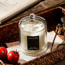 (Lychee & White Tea) Soy Wax Scented Candle in Bell Jar - Ideal Mother's Day Gift for Home Relaxation