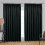 (BLACK, 66 x 72) Pencil Pleat Curtain Thermal Ready Made Pair Panel 1