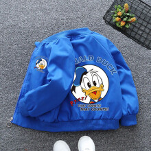 (Blue, 5T(Size 120)) New Spring Baby Boys Girls Jacket Fashion Cartoon Mickey Minnie Mouse Print Outerwear