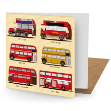 London Buses Greetings Card - 150x150 Blank