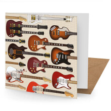 Guitars Greetings Card - 150x150 Blank