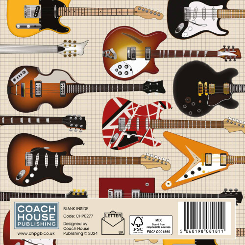 Guitars Greetings Card - 150x150 Blank 2