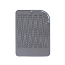 ( Grey) Protective Rectangle Hair Flat Iron Silicone Heat Insulation Mat Home Supply