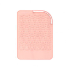 ( Pink) Protective Rectangle Hair Flat Iron Silicone Heat Insulation Mat Home Supply
