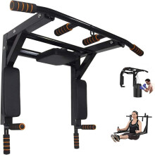 Pull Up Bar Dip 2in1 Wall Mounted Home Gym Chin Up Multi Grip Workout