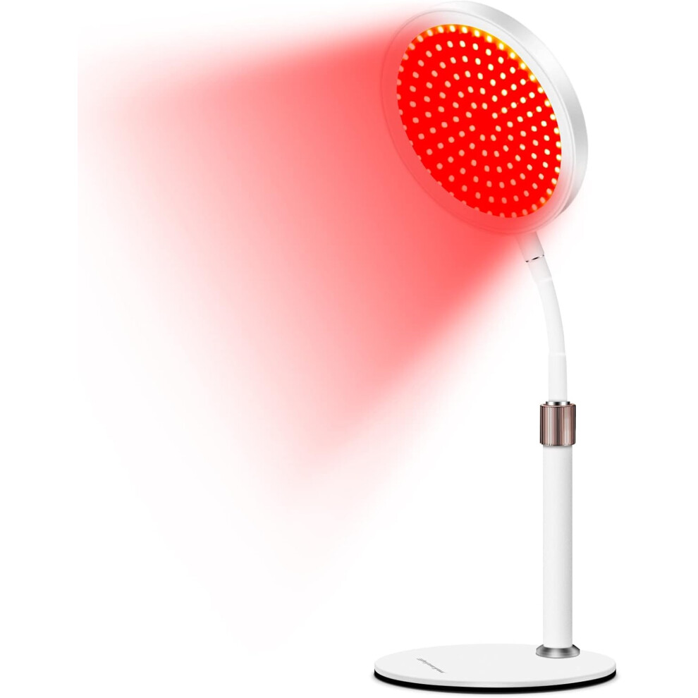 Red Light Therapy for Face and Neck with Base, 660nm LED Red Light Therapy Light with Adjustable Height Base, 140 LEDs Deep Red Light Lamp for Body Le