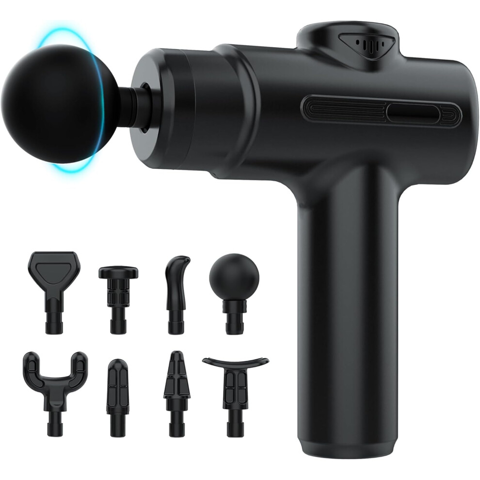 Nuonove Massage Gun Deep Tissue Percussion Massager For Athletes,Handheld Body Back Muscle Massager With 8 Massage Heads