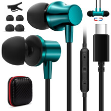 Magnetic USB-C Headphones with 10mm Driver, In-Ear Noise-Isolating USB-C Earbuds with Mic for iPhone 15 & Galaxy S24/S23