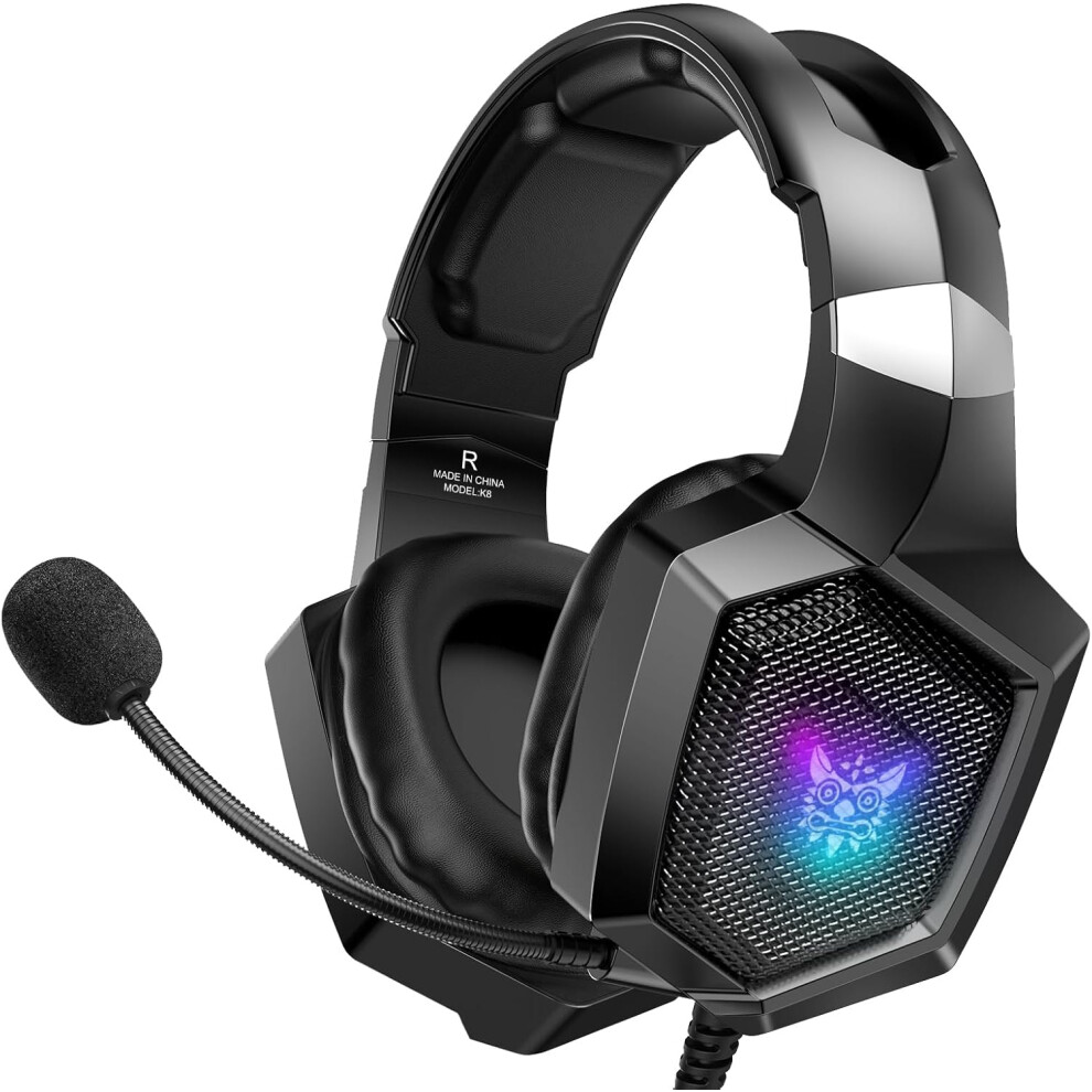 Gaming Headset With Microphone, Gaming Headphones Compatible For Ps4 Ps5 Xbox Pc With Rgb Lights, Playstation Headset With Noise Reduction 7.1 Surroun 7386060659949