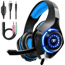 Gaming Headset for PS4 PS5 Xbox One Switch PC with Noise Canceling Mic, Deep Bass Stereo Sound