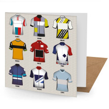 Vintage Cycling Jerseys Greetings Card - 150x150 Blank