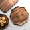 Set of 2 Acacia Wooden Trays Serving Platters Octagon Square Serving Tray Bread Charcuterie Board for Fruit Salad Cheese Platter Vegetable Food Dish C 4