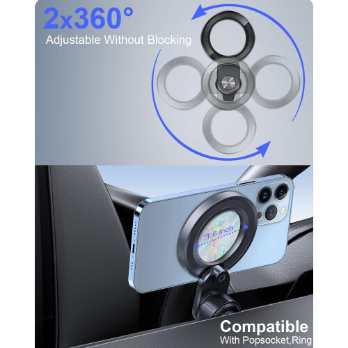 Compatible with MagSafe Vent Phone Mount[Round Vent Solution] Magnetic Phone Holder for Car 1