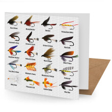 Vintage Fly Fishing Greetings Card - 150x150 Blank