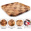 Wood Serving Trays - Set of 2 Square Serving Platters, Wooden Decorative Board Charcuterie Boards for Serving Breakfast Dinner Appetizers Coffee BBQ P 2