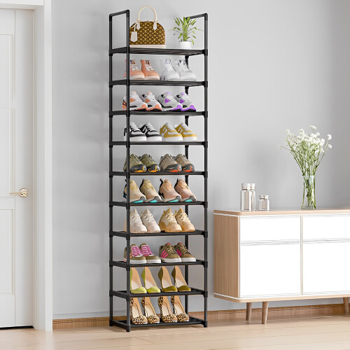 Living And Home 10 Tier Customizable Metal Shoe Rack