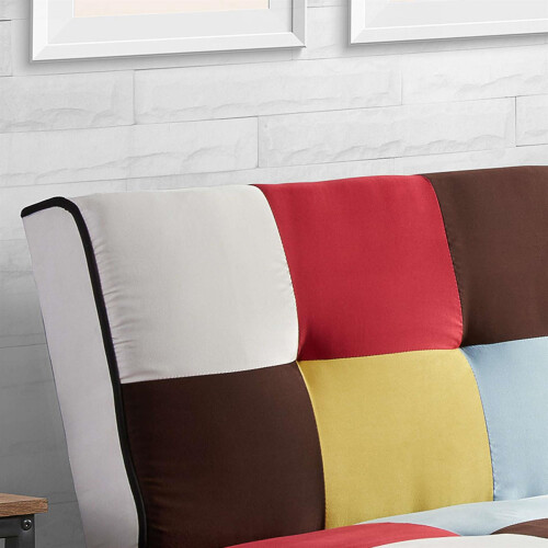 Birlea Multi Coloured Sofa Bed Birlea Rainbow 3 Seater Settee Fabric Scandinavian Retro 2