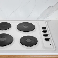 Montpeller 60cm Solid Plate Hob In White
