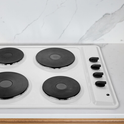 Montpeller 60cm Solid Plate Hob In White