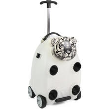 (Tiger) Kids Suitcase with Wheels and Extension Handle