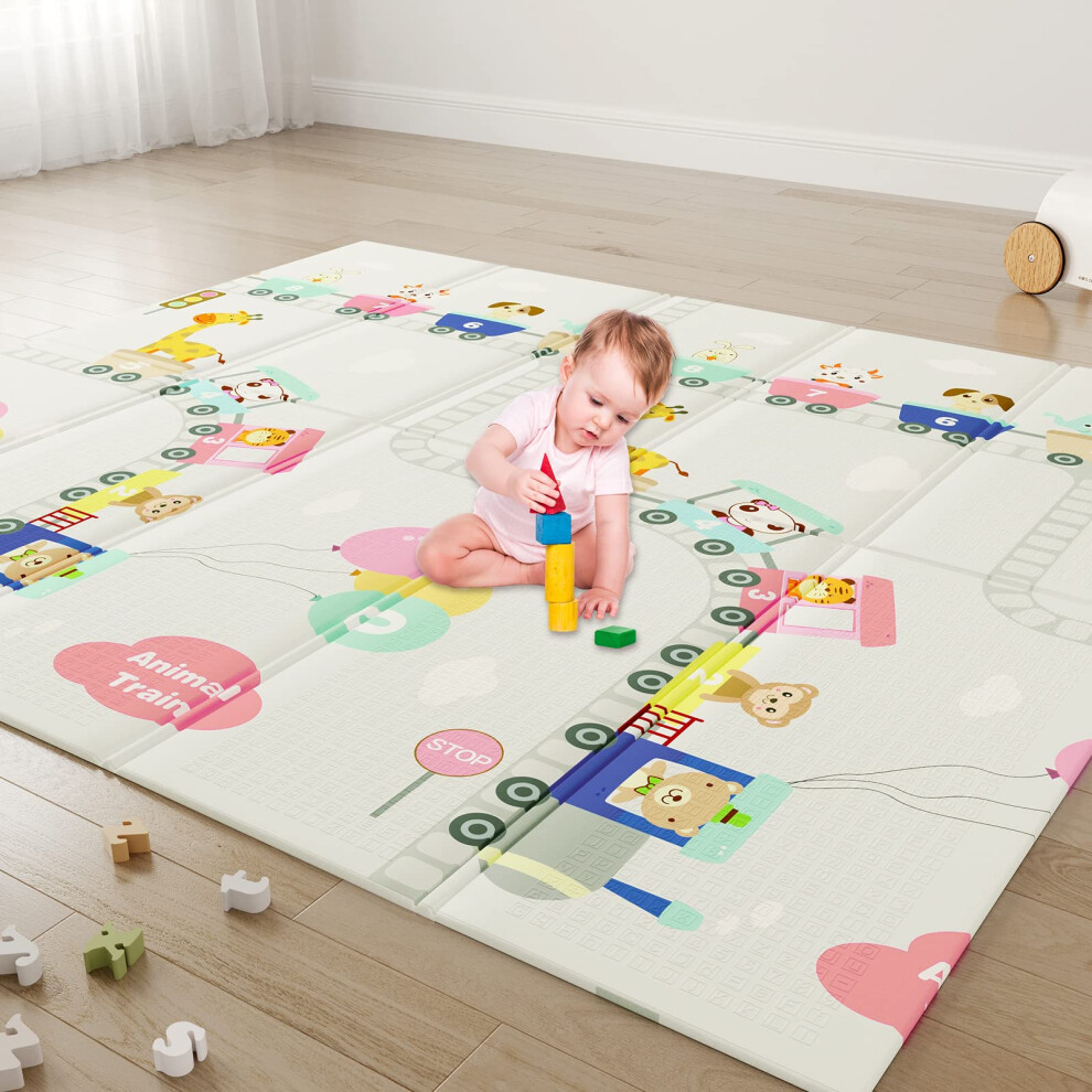 (Roller Coaster+Forest | Thickness 1cm) Foldable Foam Baby Play Mat