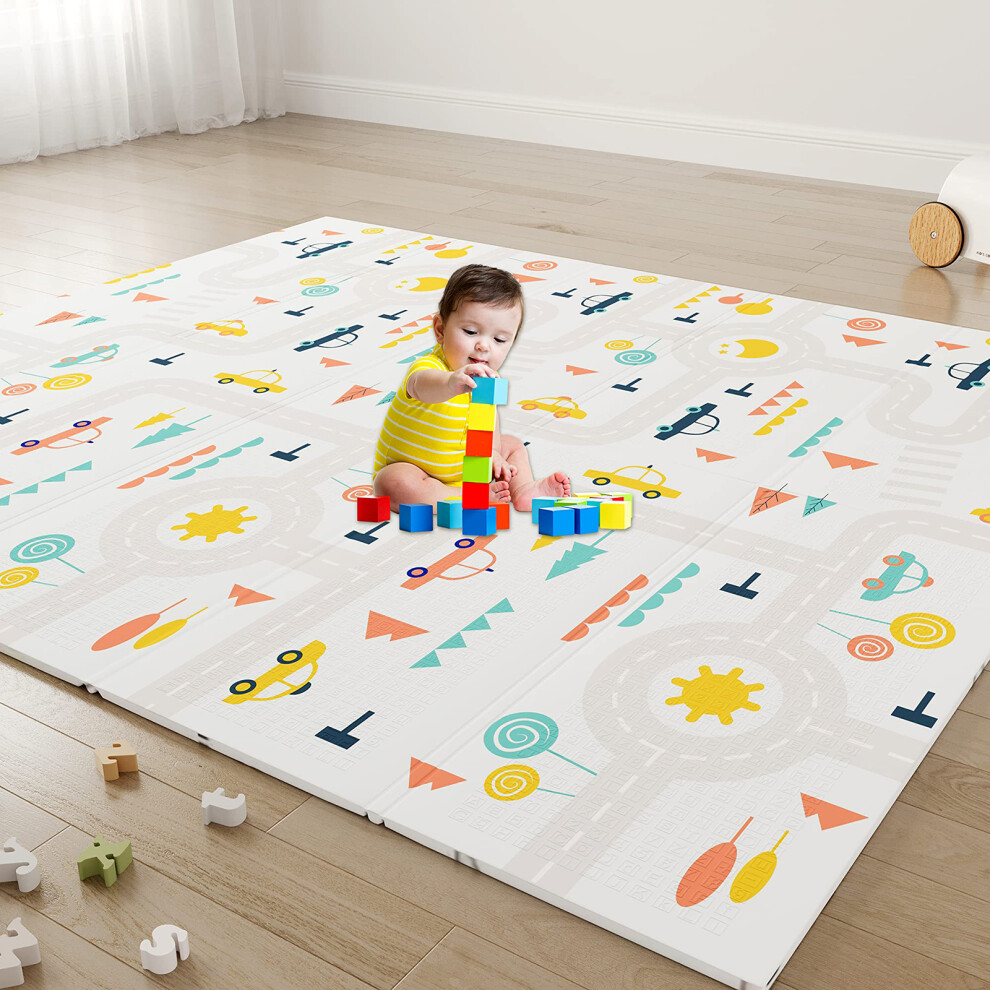 (Fish + World Map | Thickness 1cm) Foldable Foam Baby Play Mat