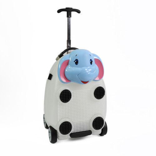 (Elephant) Kids Suitcase with Wheels and Extension Handle