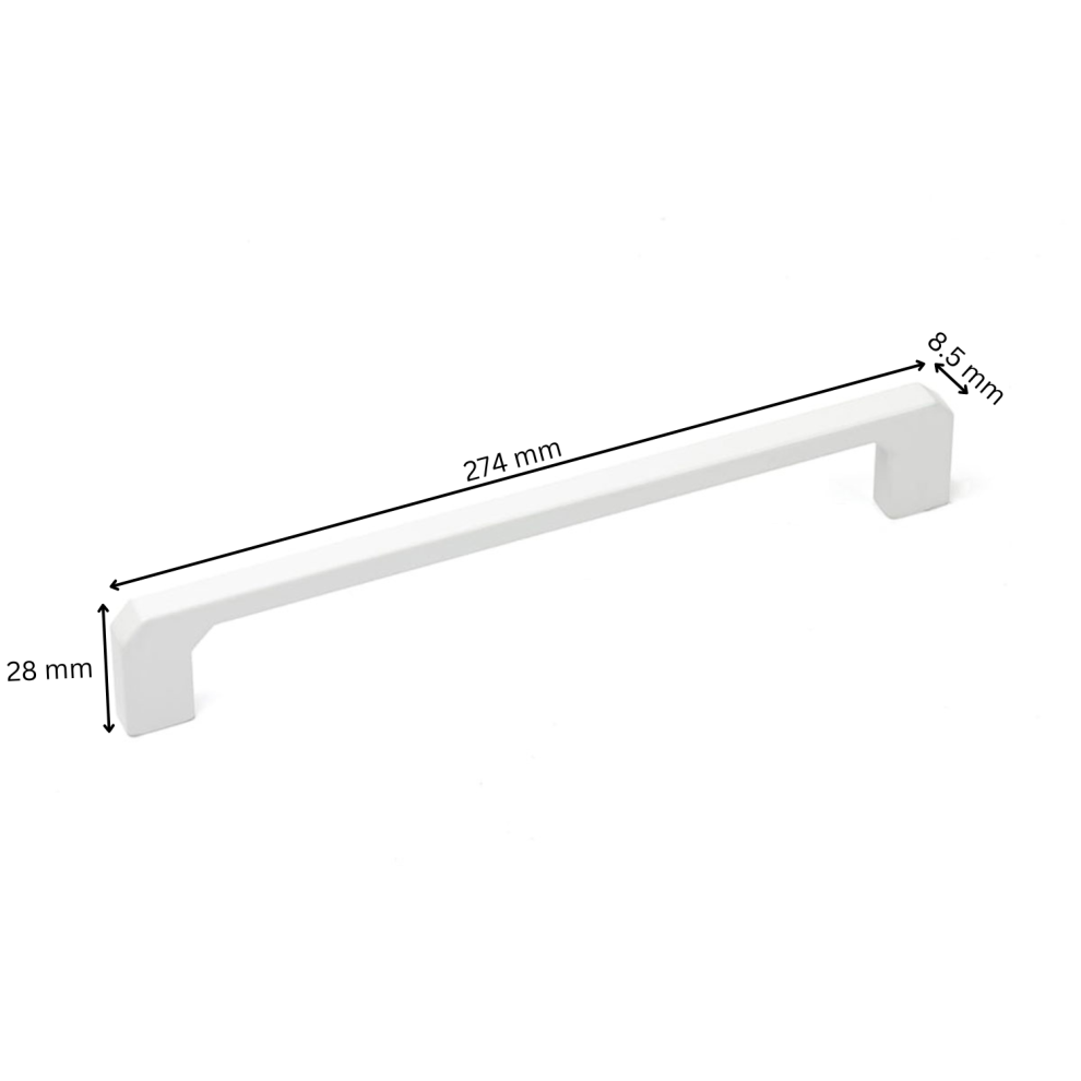 (White, 274 mm) Cabinet Door Handle Cupboard Furniture Handles