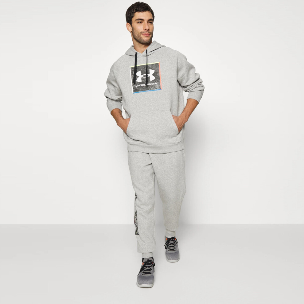 (Grey, M) Under Armour Mens Rivel Graphic Tracksuit