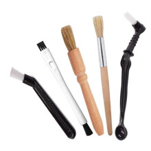 Coffee Brush Set Espresso Brush Kit, Wooden Coffee Grinder Cleaning Brush and Espresso Brush for Machine