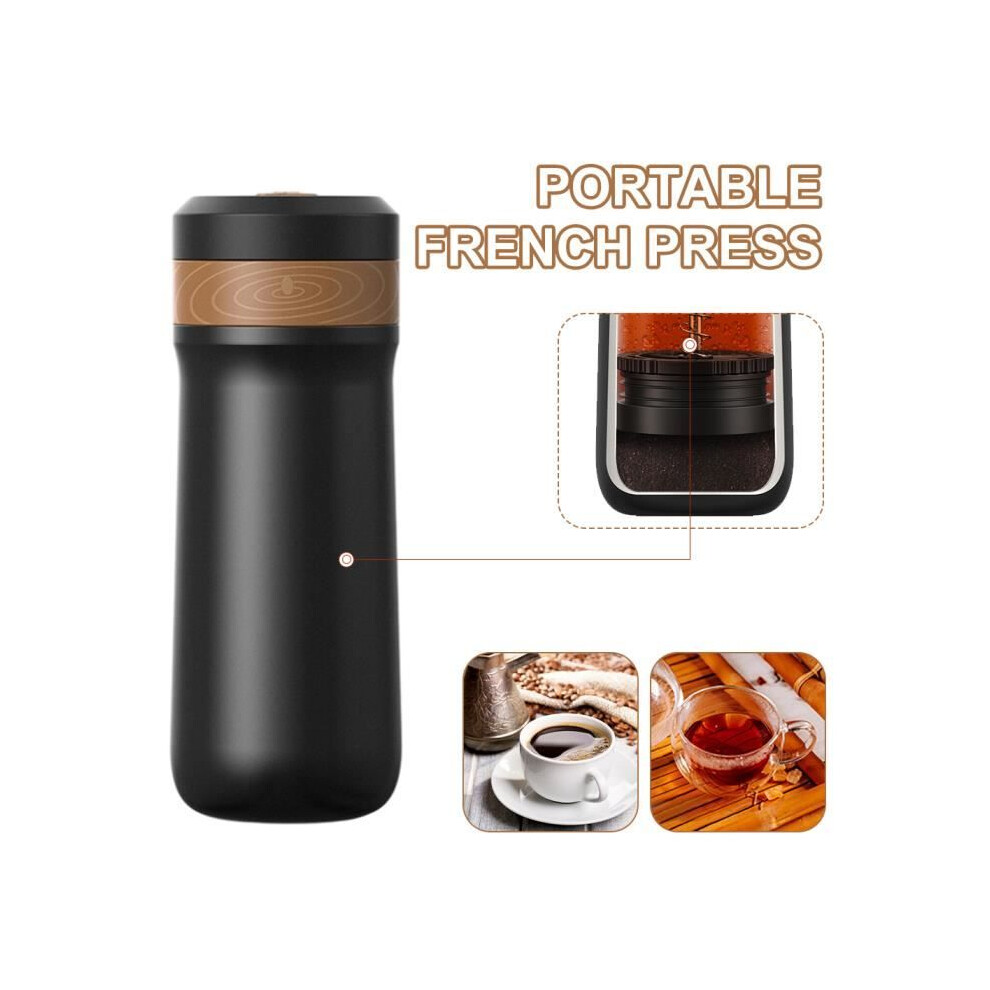 French Press Coffee Maker - MIOLOE - Thermal Design - Stainless Steel - 320ml - Portable and Versatile