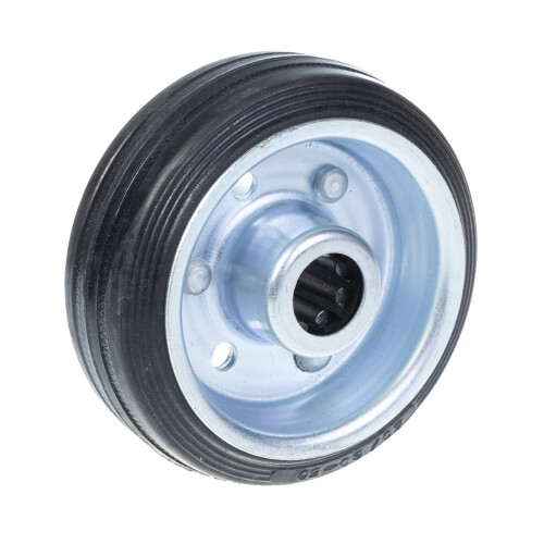 Parnells Rodas de borracha preta 80mm 3" com centro em aço estampado 70kg - Conjunto de 2 1