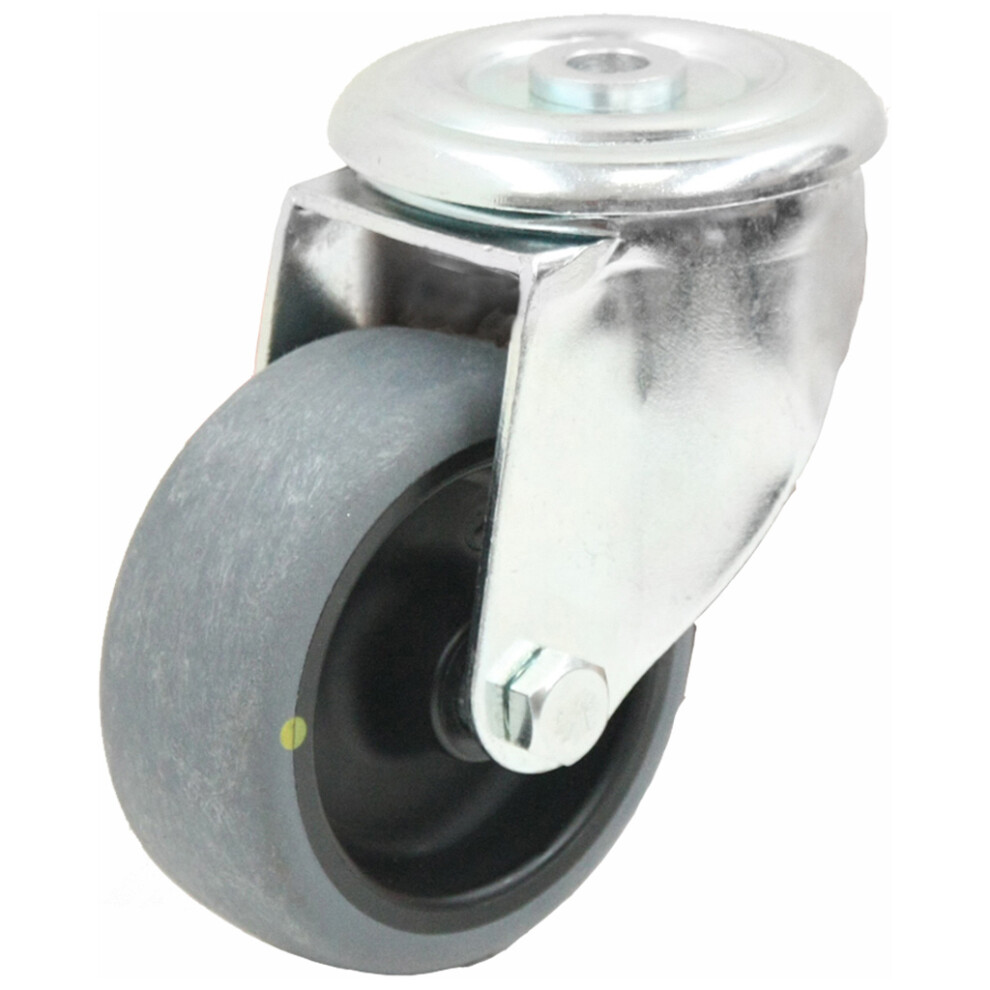 100Mm Swivel Castor With Grey Electrically Conductive Thermoplastic Rubber On Po 5056116803320