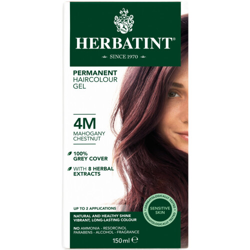 (Mahogany Chestnut - 4M) HERBATINT PERMANENT HAIR COLOUR GEL 150ML