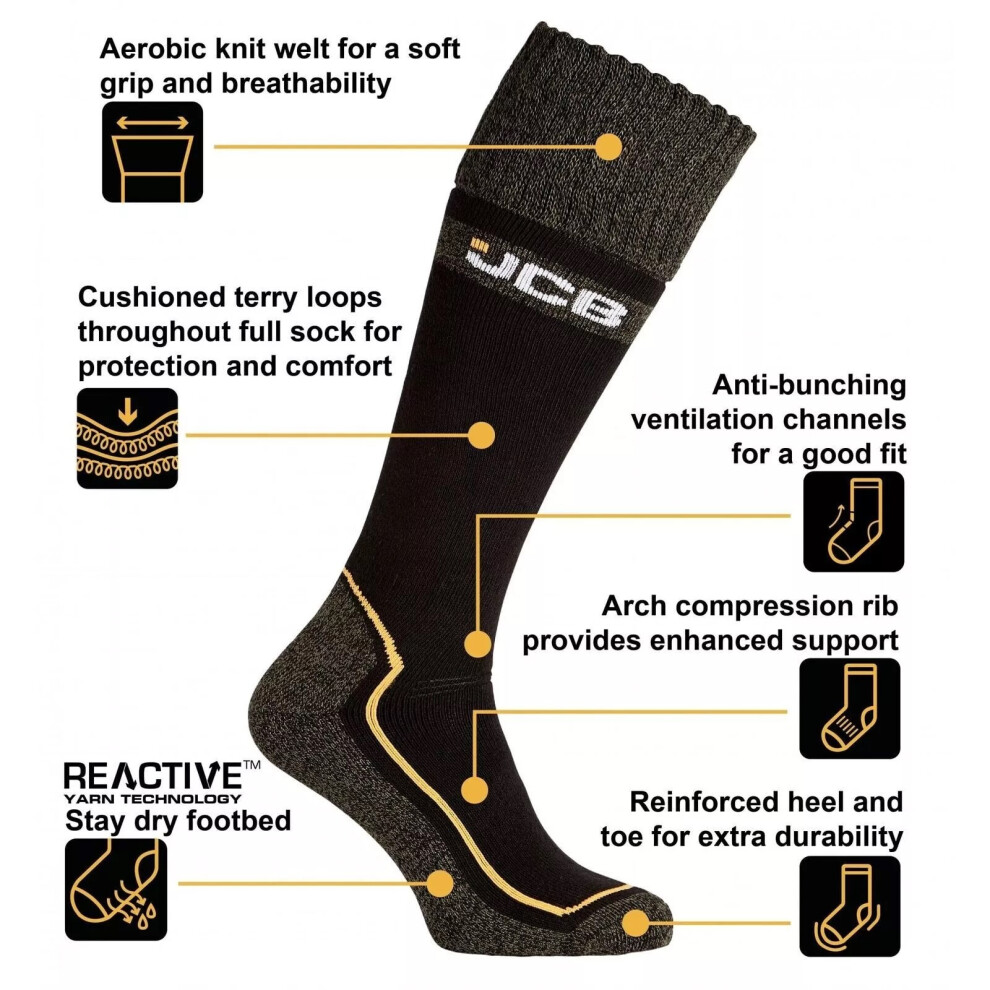 JCB Pro Tech Welly Mens Work Socks 1 Pair